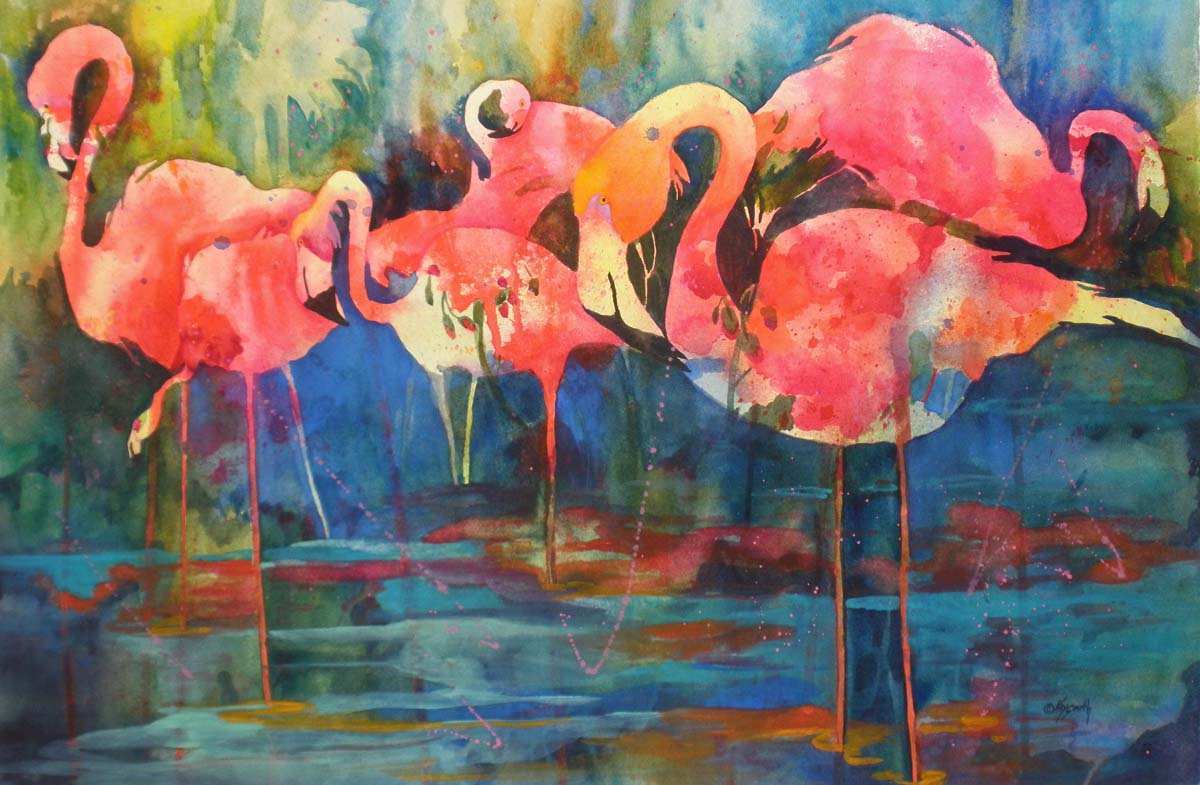 1200x785 Flamingo Painting Luxury Kaysmithbrushworks Flirty Flamingos