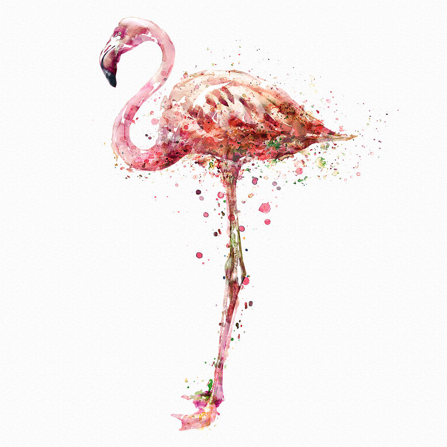 900x900 Flamingo Watercolor Painting Painting By Marian Voicu