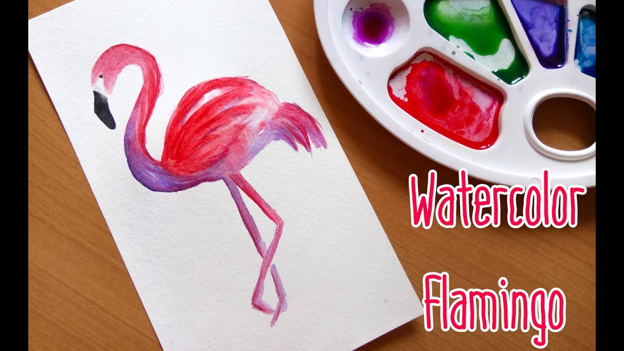 1280x720 Easy Watercolor Flamingo