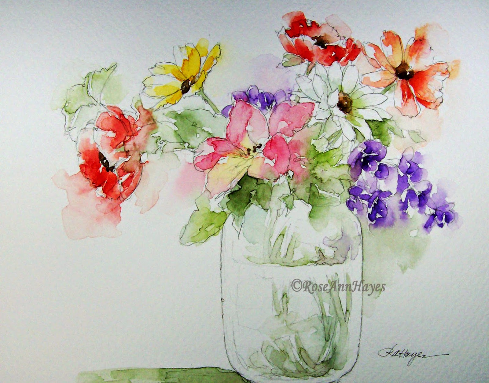 1600x1254 Watercolor Paintings By Roseann Hayes Watercolor Painting Of Flowers