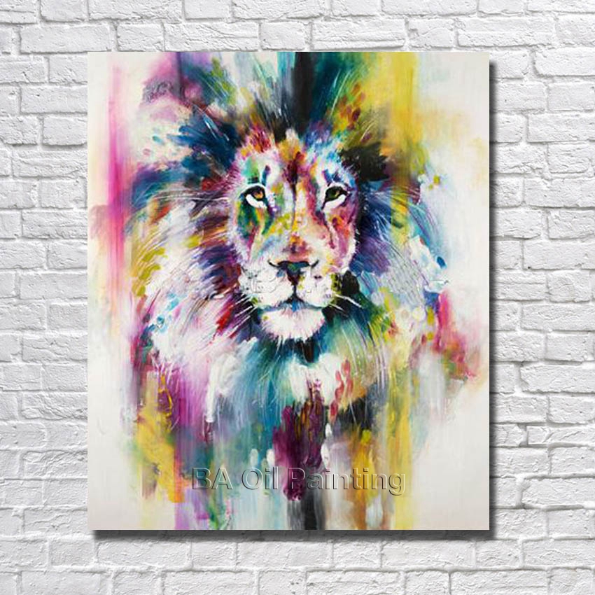 850x850 Free Shipping Cheap Canvas100% Hand Painted Abstract Lion Oil