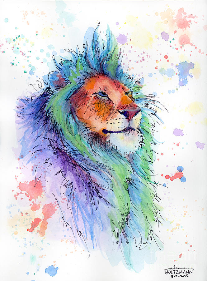 665x900 Rainbow Lion Paintings Fine Art America