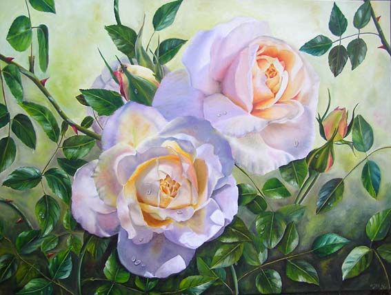 567x428 Realistic Rose Painting