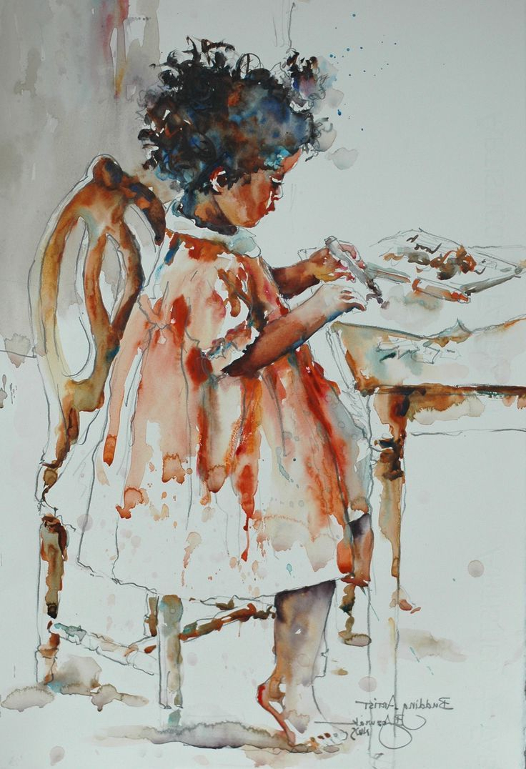 736x1076 Watercolor Painting Of People