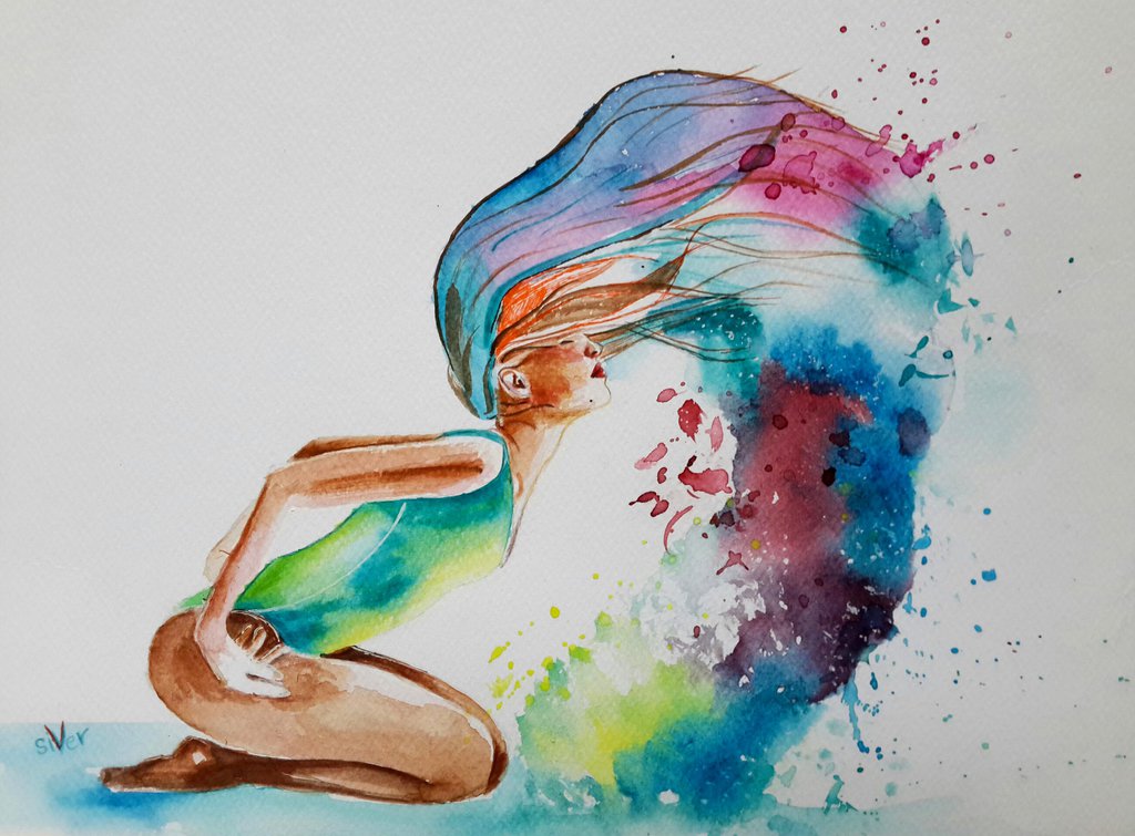 1024x755 Watercolor,ballet,painting By Siver Serwer By Siverserwer On