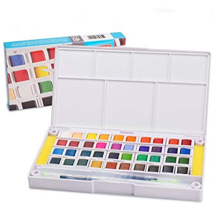 425x425 Watercolor Paint Set, 40 Colors Watercolors Field