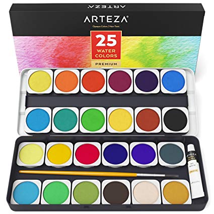 425x425 Arteza Premium Watercolor Paint Set, 25 Vibrant Color