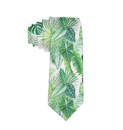 424x450 Mrdecor Mens Watercolor Palm Leaf Necktie Tie Silk