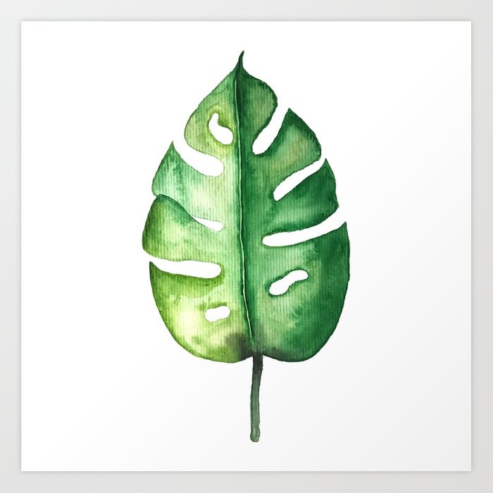 700x700 Watercolor Palm Leaf Art Print By Awamarc Society6