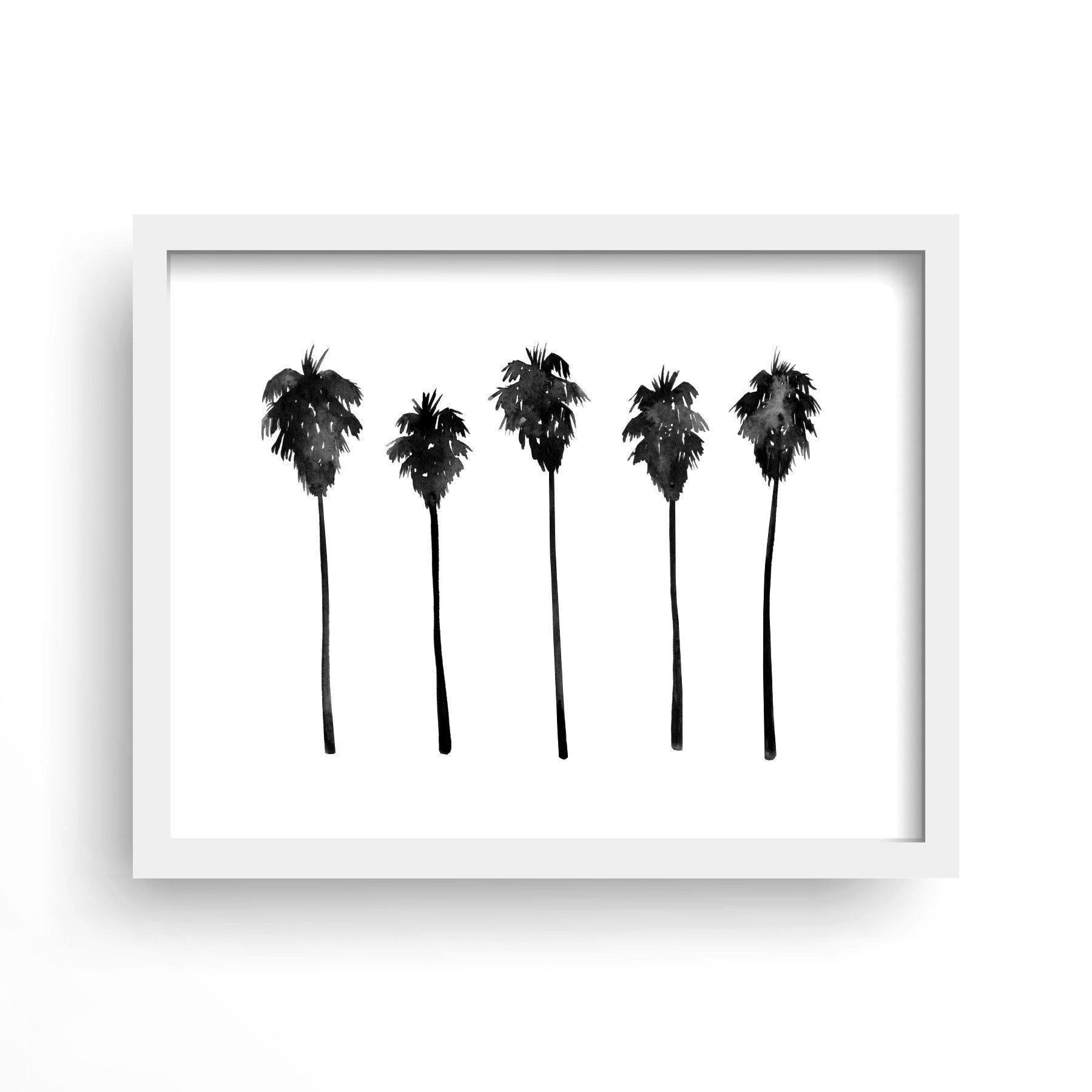 1800x1800 Watercolor Palm Tree Print