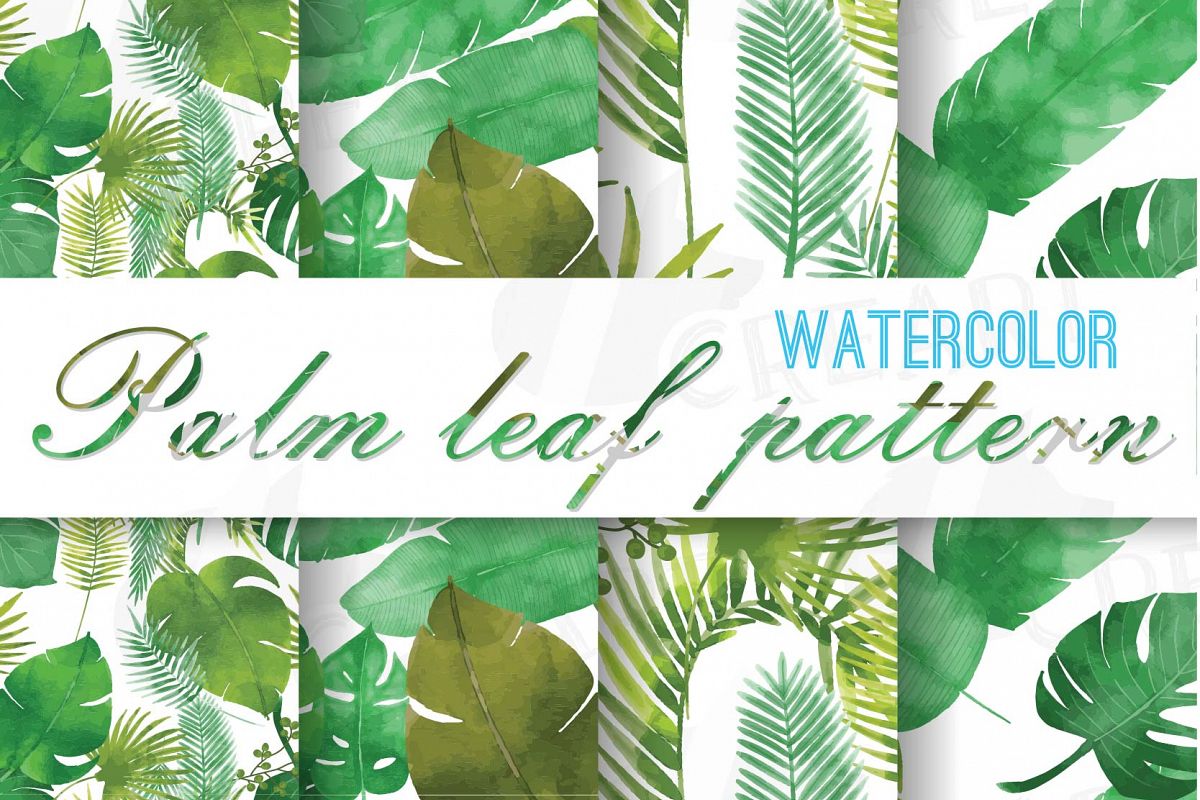 1200x800 Palm Leaf Pattern, Tropical Leaves Digital Paper, Digital