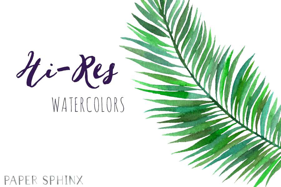 900x599 Watercolor Tropical Palm Leaves Tissue Paper Leaf Png Thezero.co