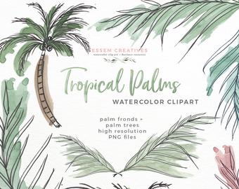 340x270 Watercolor Palm Tree Etsy
