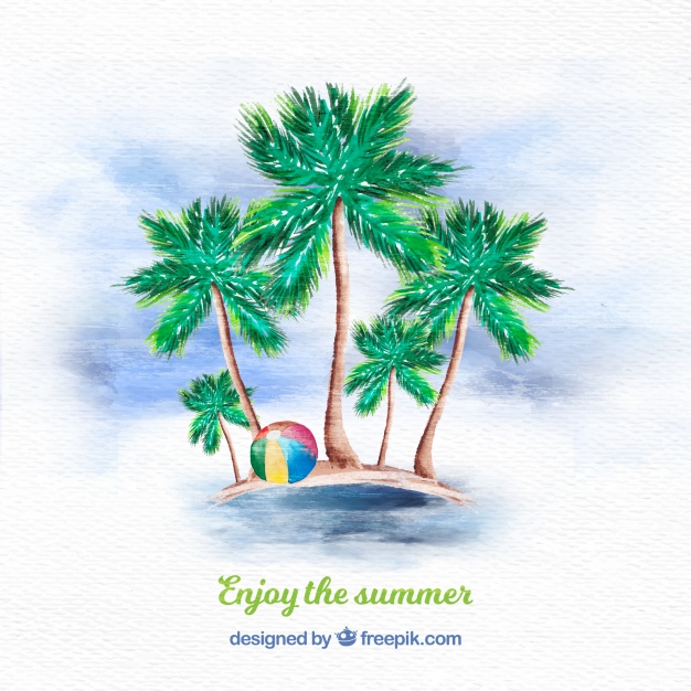 626x626 Watercolor Palm Tree Background Vector Free Download