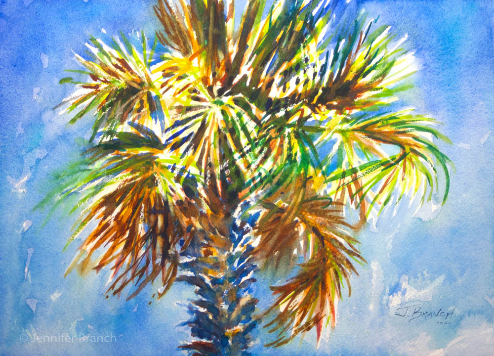 1000x720 Charleston Palm Tree Watercolor Painting Tutorial