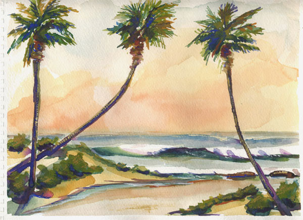 600x436 Palm Trees Modern Contemporary Seascape Landscape And Still Life