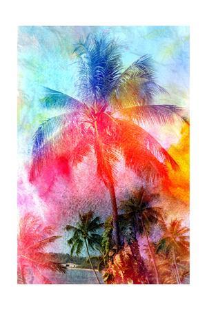 300x450 Beautiful Watercolor Palm Trees Art Print By Tanor27