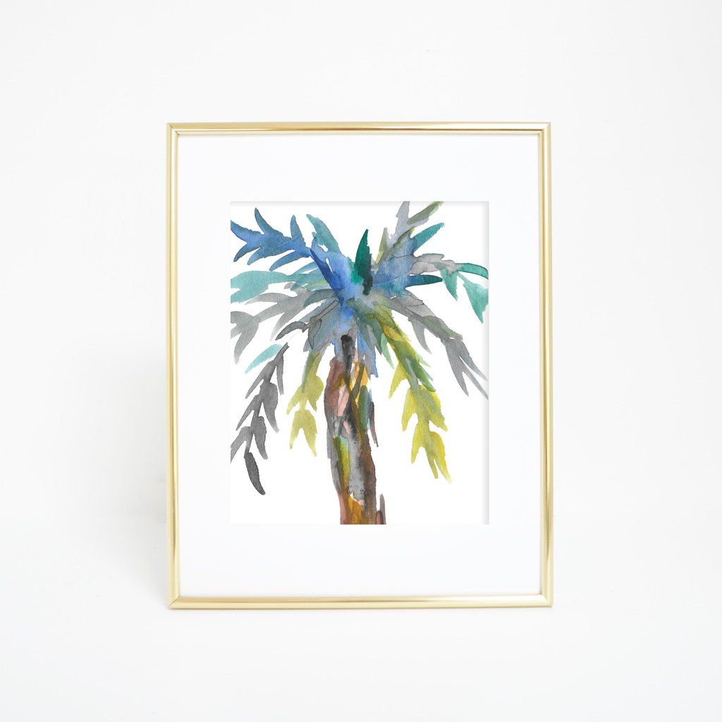 1024x1024 Watercolor Palm Tree Abstract Wall Art Digital Print Abstract