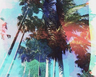 340x270 Watercolor Palm Tree Etsy
