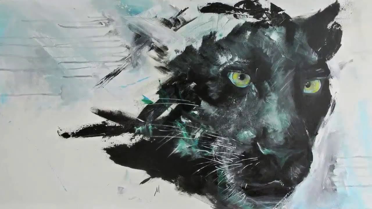 1280x720 Time Lapse Acrylic Speed Painting Black Panther