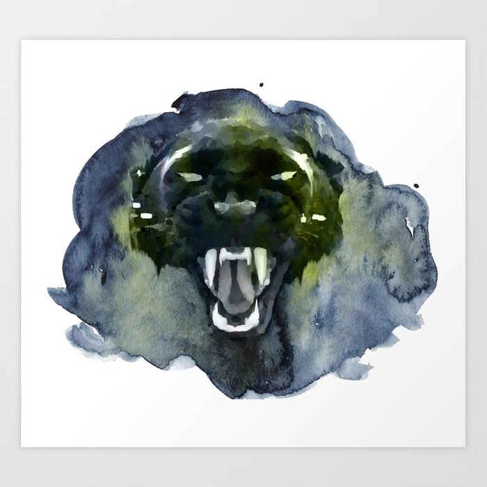 700x700 Watercolor Panther Art Print By Happybirddesign Society6