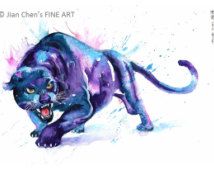 214x170 Black Panther Watercolor Painting