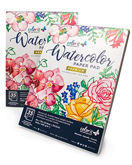 425x531 Colorit 9x12 Watercolor Paper Sketch Pad, 70 Sheets