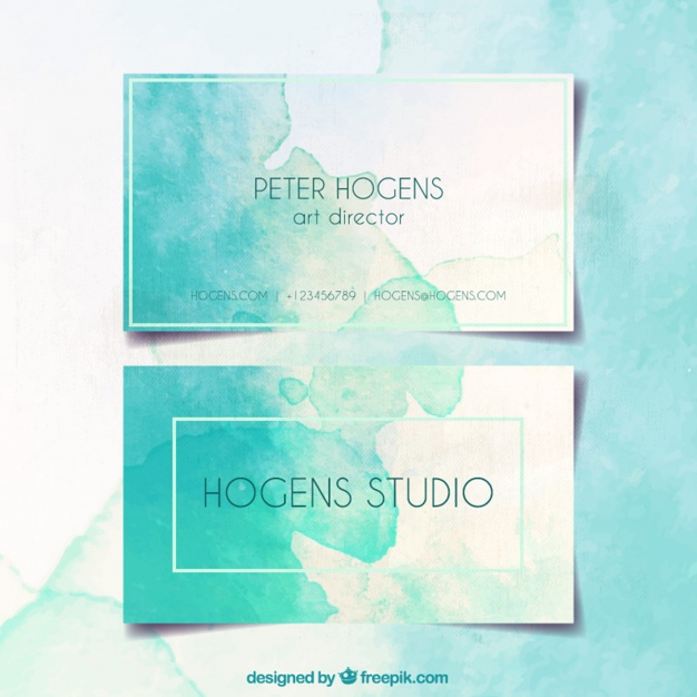 626x626 Watercolors Business Cards