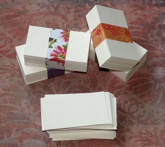 570x508 50 Business Card Blanks ... Watercolor Paper Cold Press White Etsy