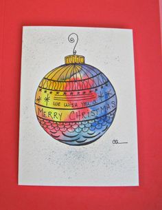 236x305 Watercolor Card, ( No.212), Christmas Ornament, Greeting Card
