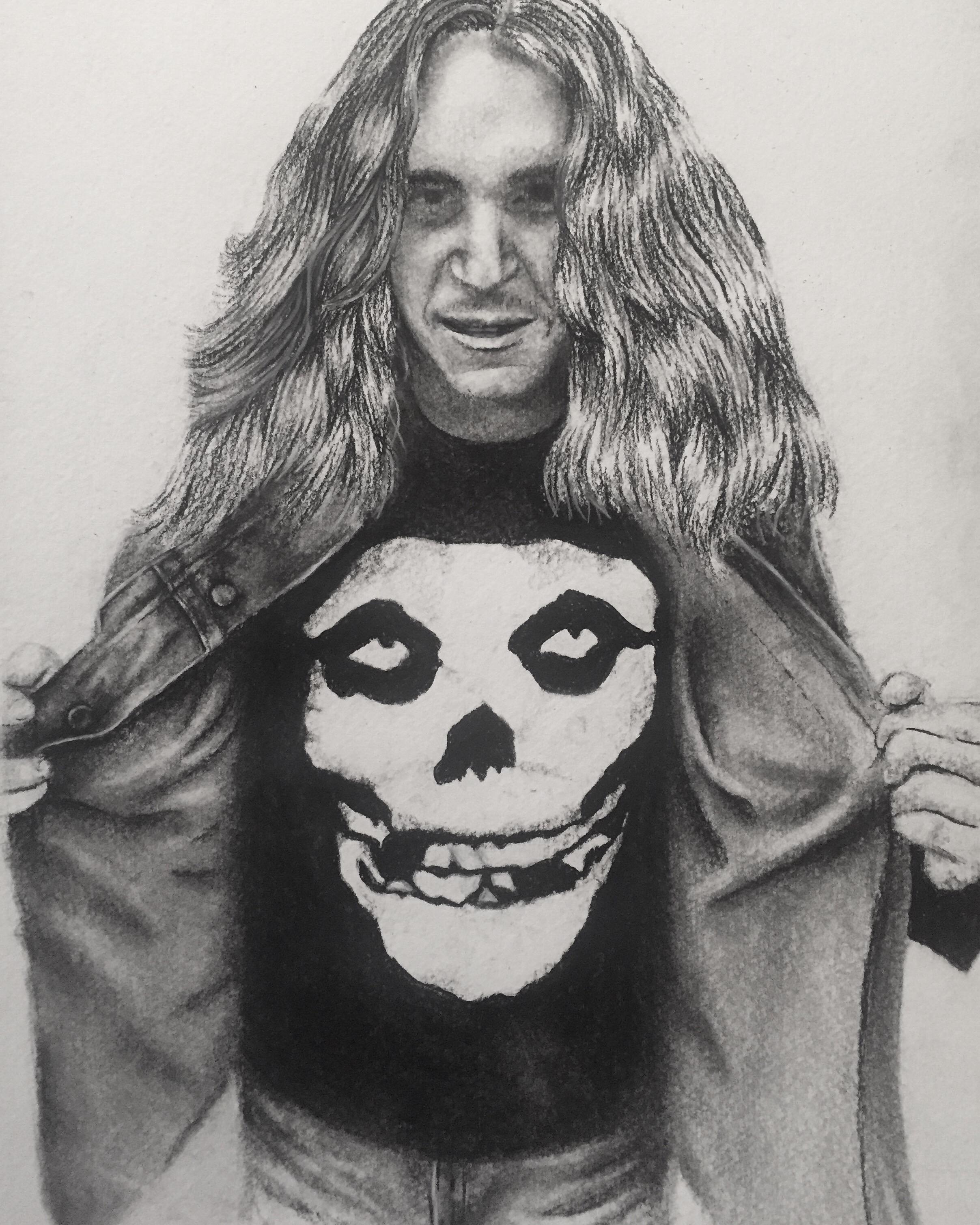 2415x3018 Cliff Burton, Charcoal Pencil On Watercolor Paper, 9x13 Art