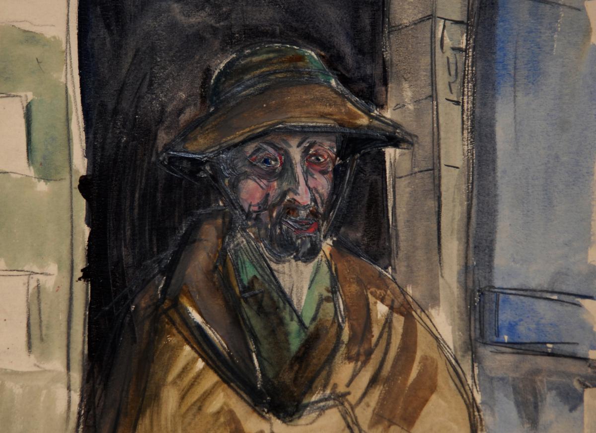 1200x873 Drawing In Charcoal And Gouache On Paper, By Fernand Fernel