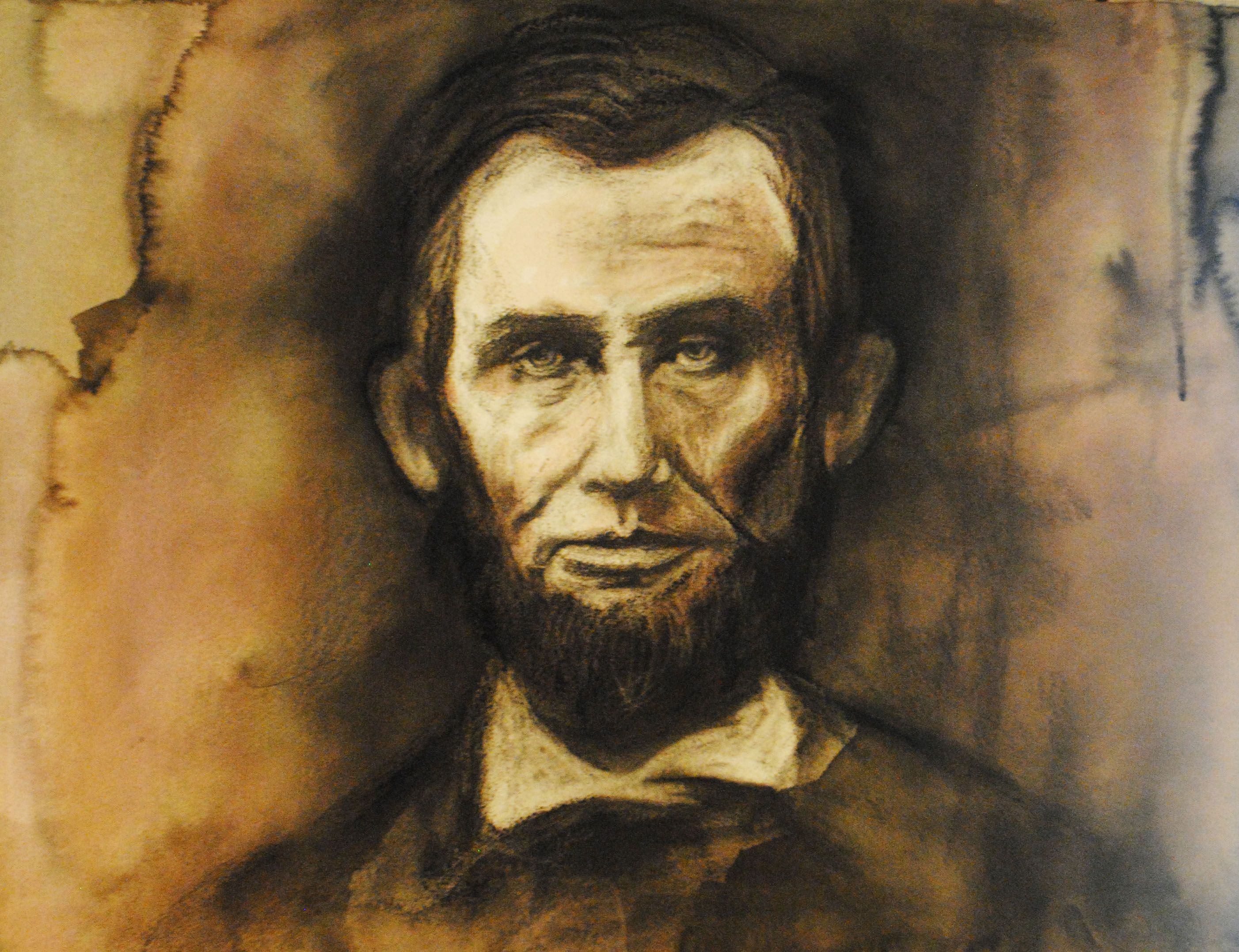 2804x2156 Honest Abe 27x20 Charcoal And India Ink On Watercolor Paper By