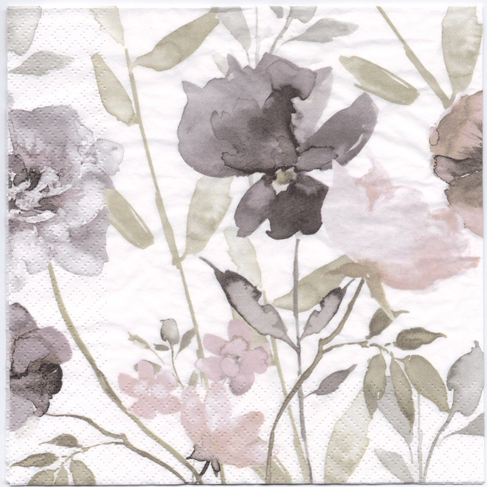 985x985 Decoupage Napkins Of Violets In Watercolor