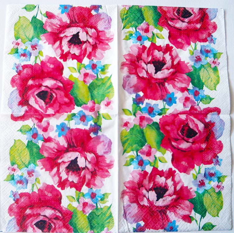 803x800 Decoupage Paper Napkins Of Roses In Watercolor