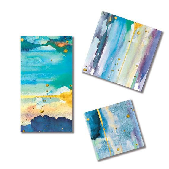 570x570 High Quality Blue Watercolor Party Napkins Contemporary Blue Etsy