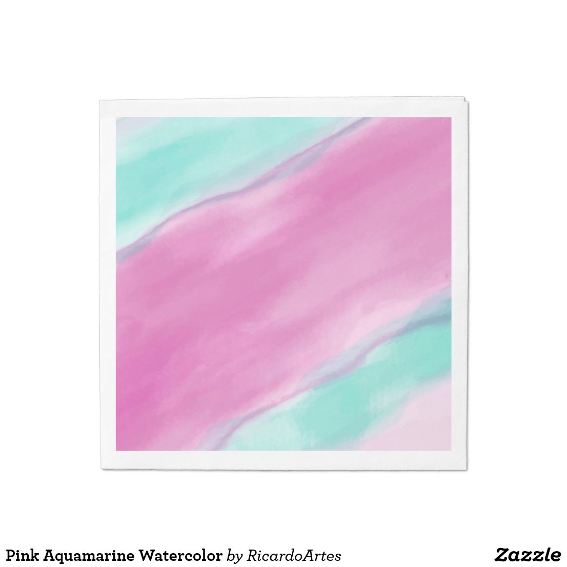 1106x1106 Pink Aquamarine Watercolor Paper Napkin Paper Napkin