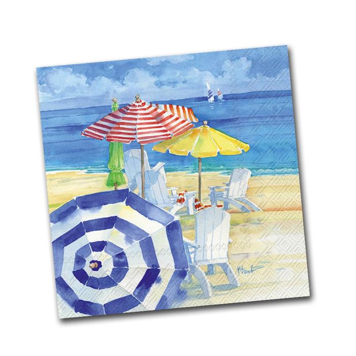 700x700 Watercolor Beach Paper Napkins