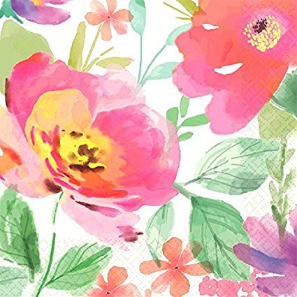 425x425 Amscan Watercolor Florals Napkin Floral Garden Party