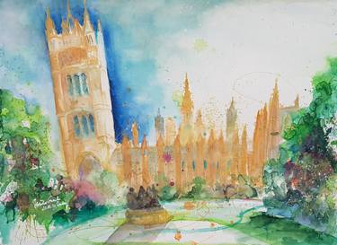 375x273 Historic Westminster Abbey Park London (Plein Air Watercolor