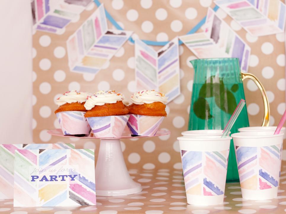 966x725 Diy Watercolor Party Decorations Hgtv
