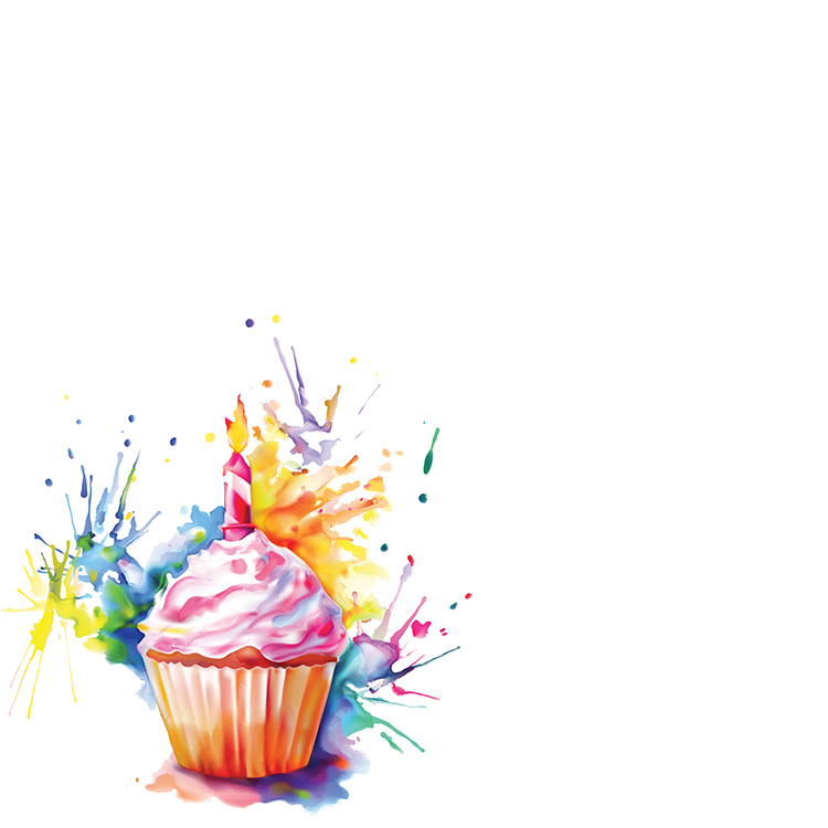 750x750 Ella And Viv Paper Company Watercolor Party Watercolor Cupcake Paper