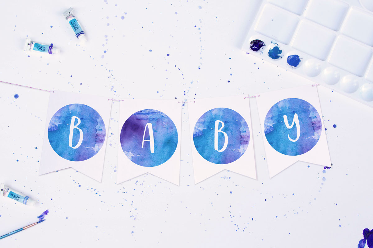 1200x800 Watercolor Party Banner The Little Umbrella