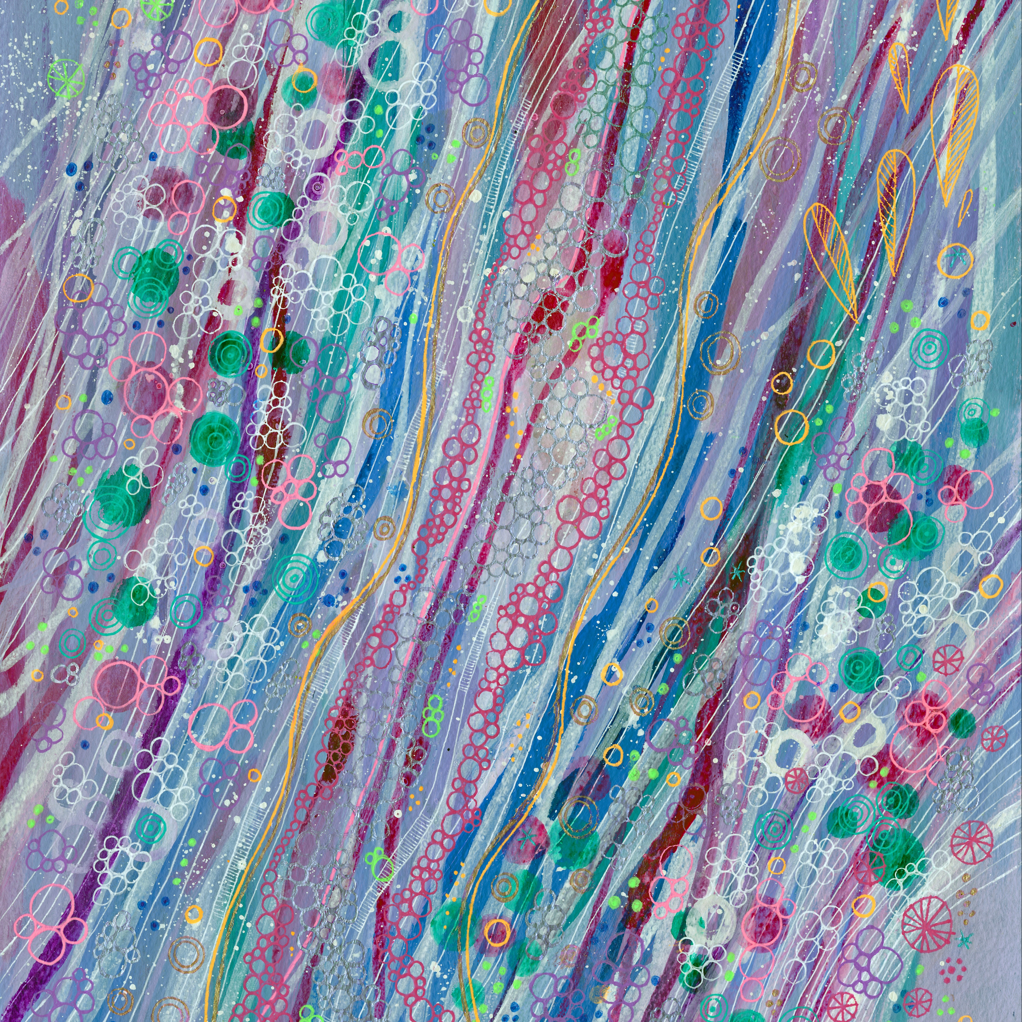 3415x3415 Download Wallpaper 3415x3415 Watercolor, Patterns, Lines, Circles