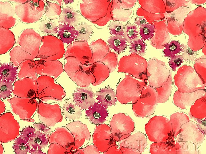 700x525 Artistic Flower Patterns, Watercolor Effect 4