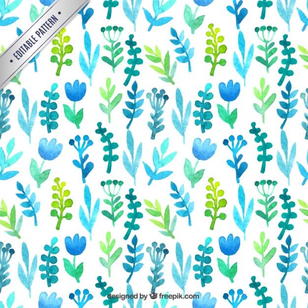 626x626 Hand Painted Floral Pattern Free Vector Watercolor Patterns