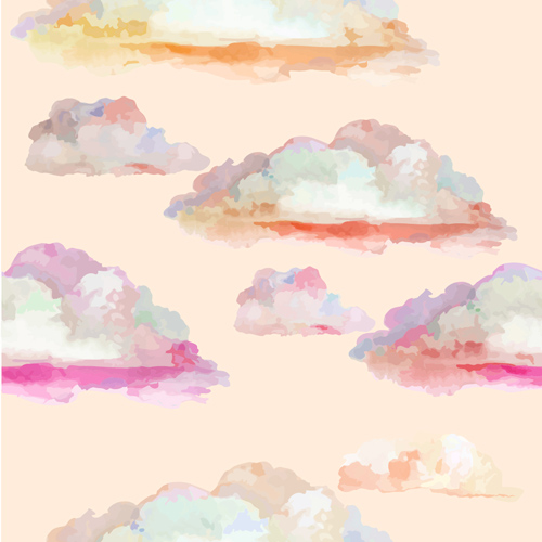 500x500 Watercolor Cloud Seamless Pattern Vector Free Download