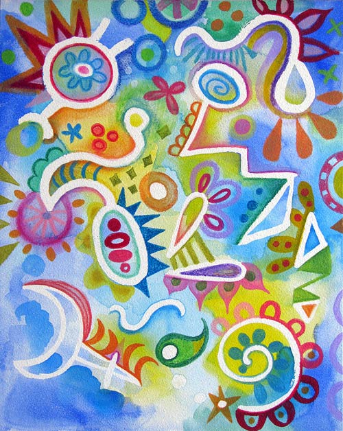 500x628 Watercolor Pencil Art Lesson Colorful Whimsical Abstract Art