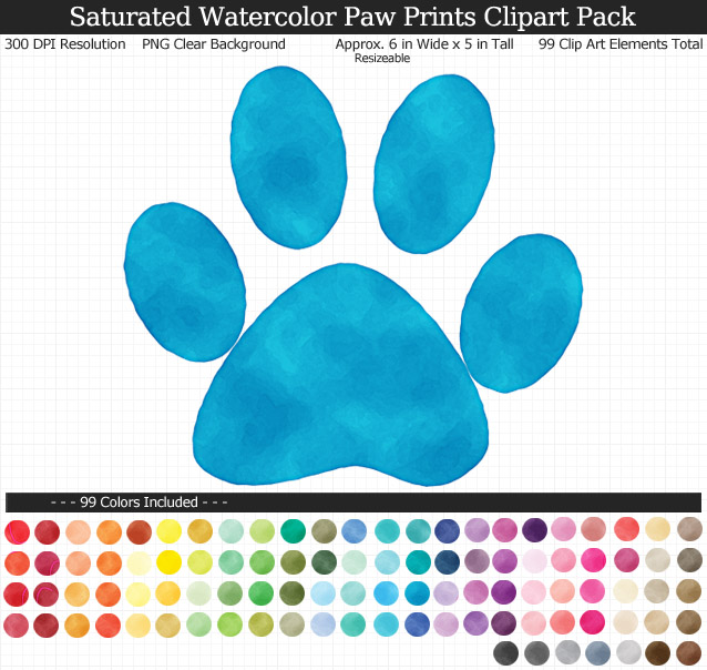 638x604 Paw Prints Clipart Pack