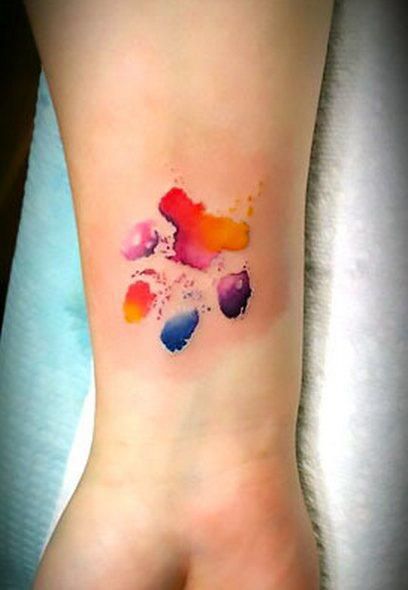 408x590 Watercolor Puppy Paw Print Tattoo Idea Watercolor